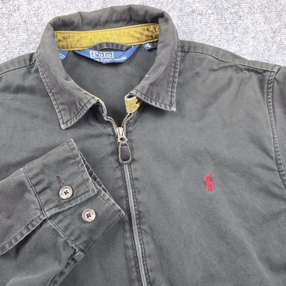 VINTAGE Polo Ralph Lauren Harrington Bomber Jacket - Men's Medium - Faded Black - Picture 5 of 9